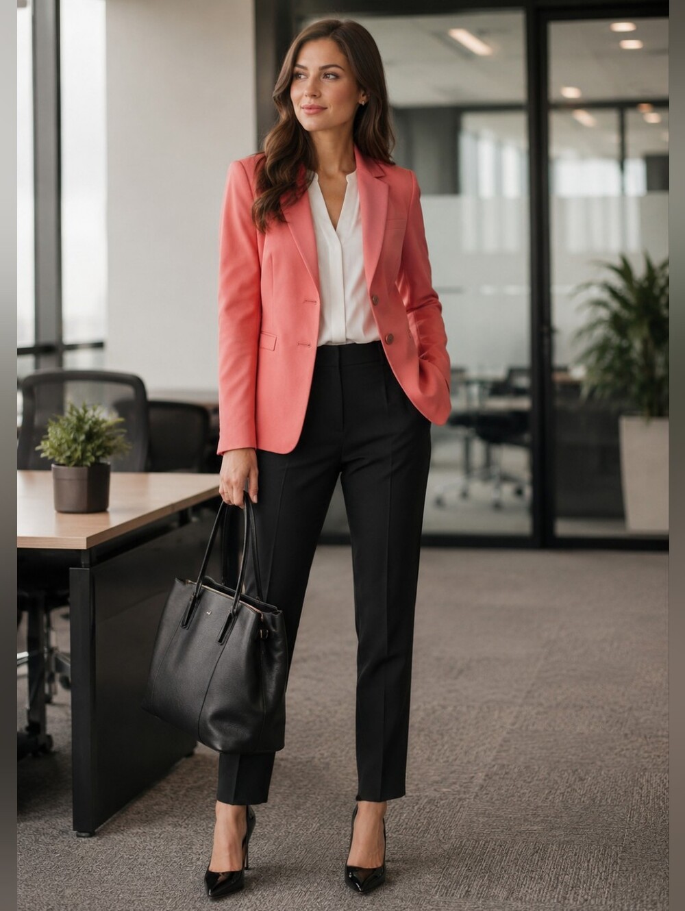 le château Coral Pink Blazer Jacket